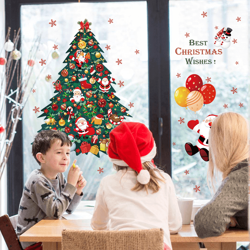 Miico SK9116 Christmas Sticker Cartoon Christmas Tree Wall Stickers Removable for Room Decoration