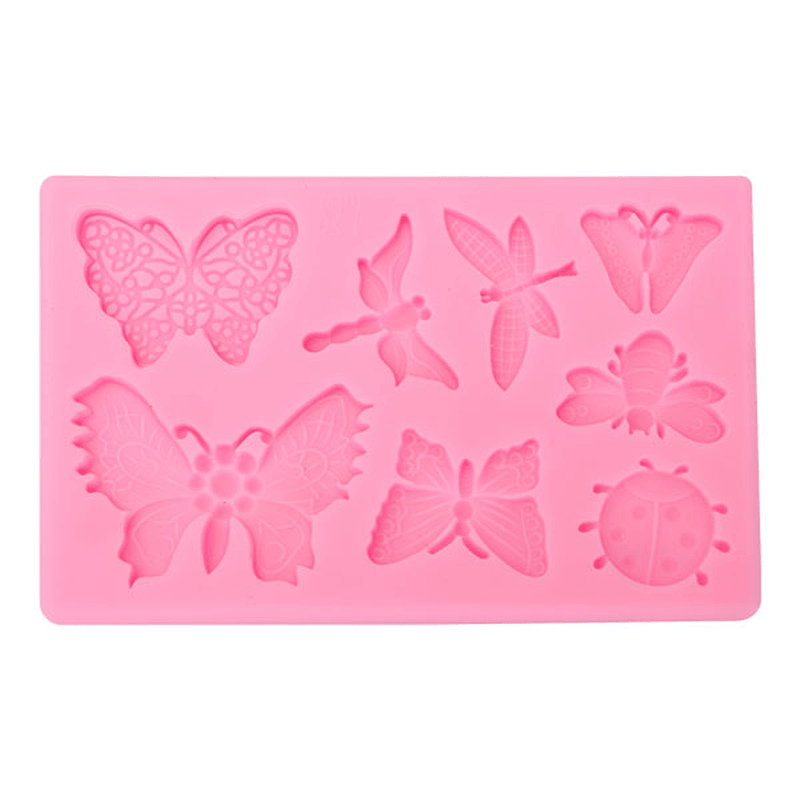 Butterfly Dragonfly Insects Silicone Mold Fondant Cake Mould Baking Tool