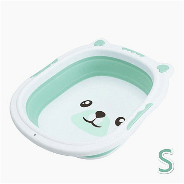 Baby Portable Folding Basin Washbasin for Kids Cute Cartoon Foldable Bath Tub