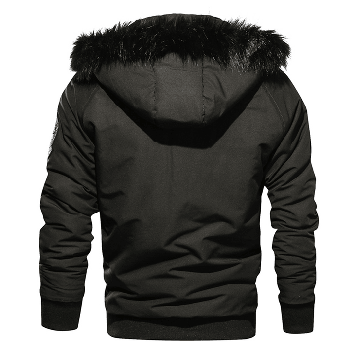 Mens Winter Thick Big Pocket Windproof Outdoor Hooded Jacket