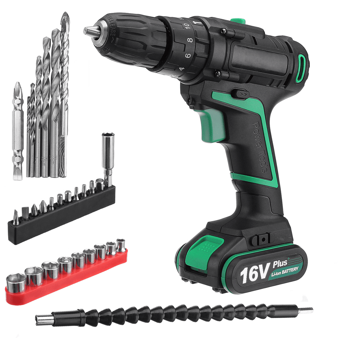 AC 100-240V Lithium Cordless Electric Screwdriver Screw Drill Driver Tool 1.5Ah 1 Charger 1 Battery - MRSLM