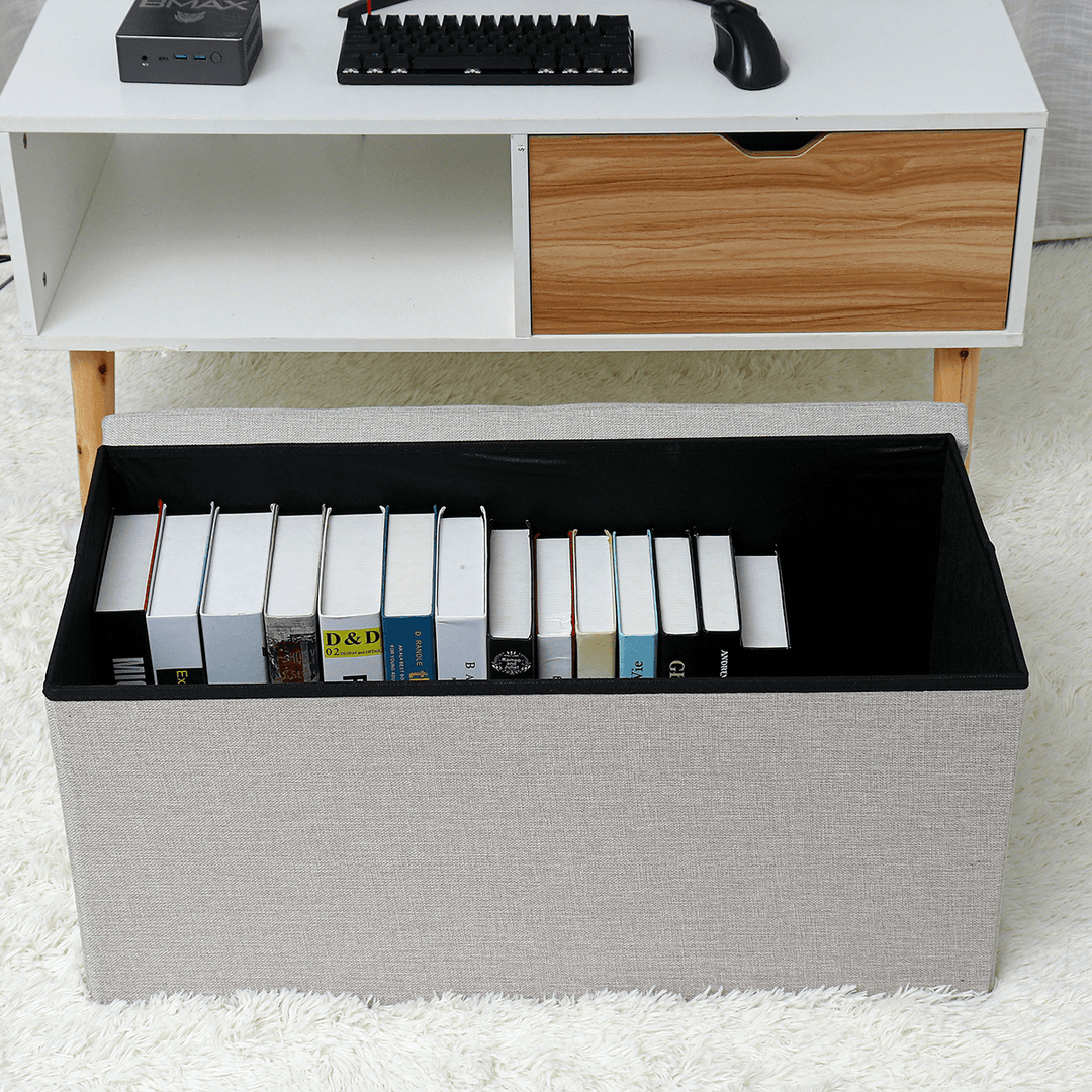 Linen Storage Ottoman Foldaway Seat Stool Bench Chest Toy Box Pouffe Bench