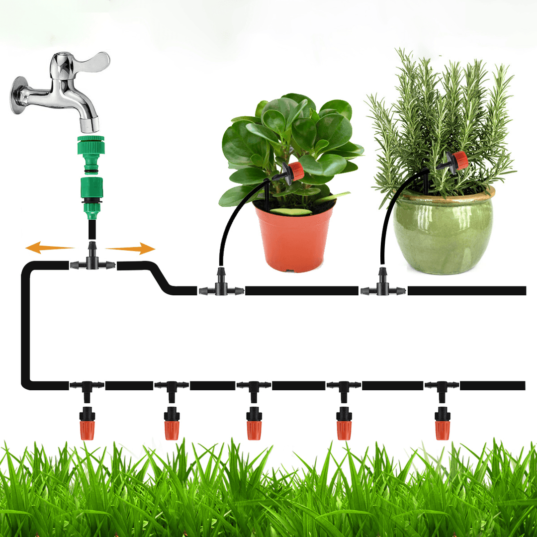 15M Micro Drip Irrigation Kit Drip Uv-Resistant Automatic Irrigation System for Greenhouse Garden Patio