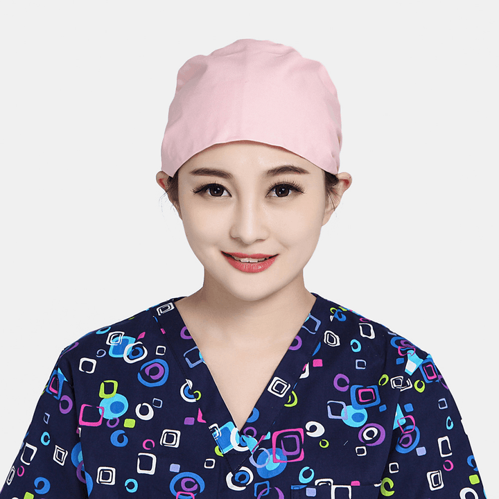 Surgical Cap Beauty Strap Solid Color Beautician Hat Scrub Caps