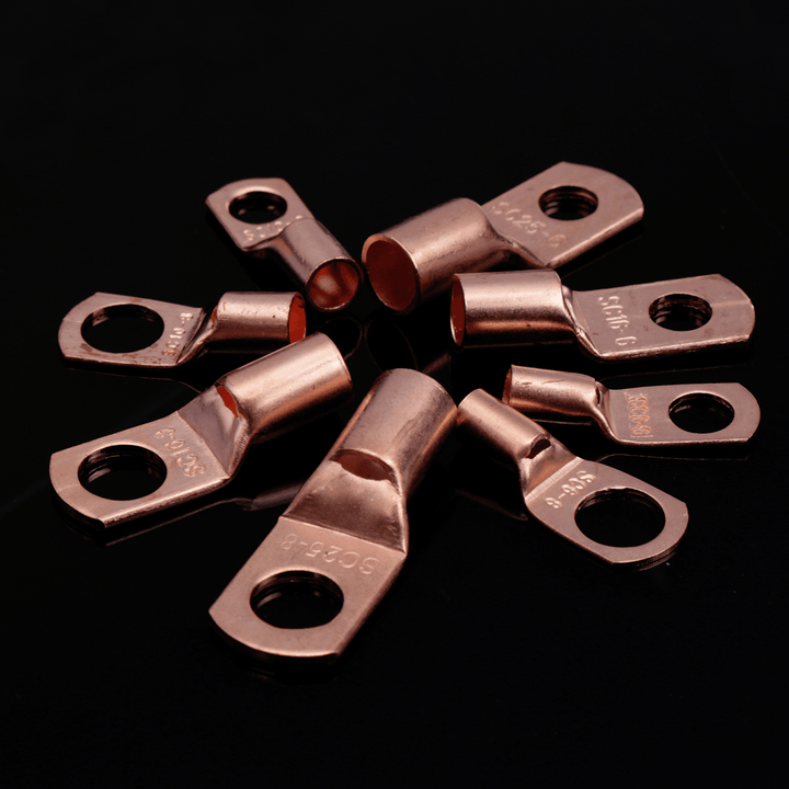 60Pcs Copper Ring Lug Terminal with Box Cable Lugs Crimp Terminals Wire Connector Terminal