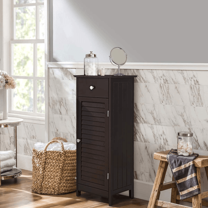 Kingso Wooden Bathroom Floor Cabinet Free Standing Storage Cabinet with Doortall Bathroom Cabinet Storage and Organizer