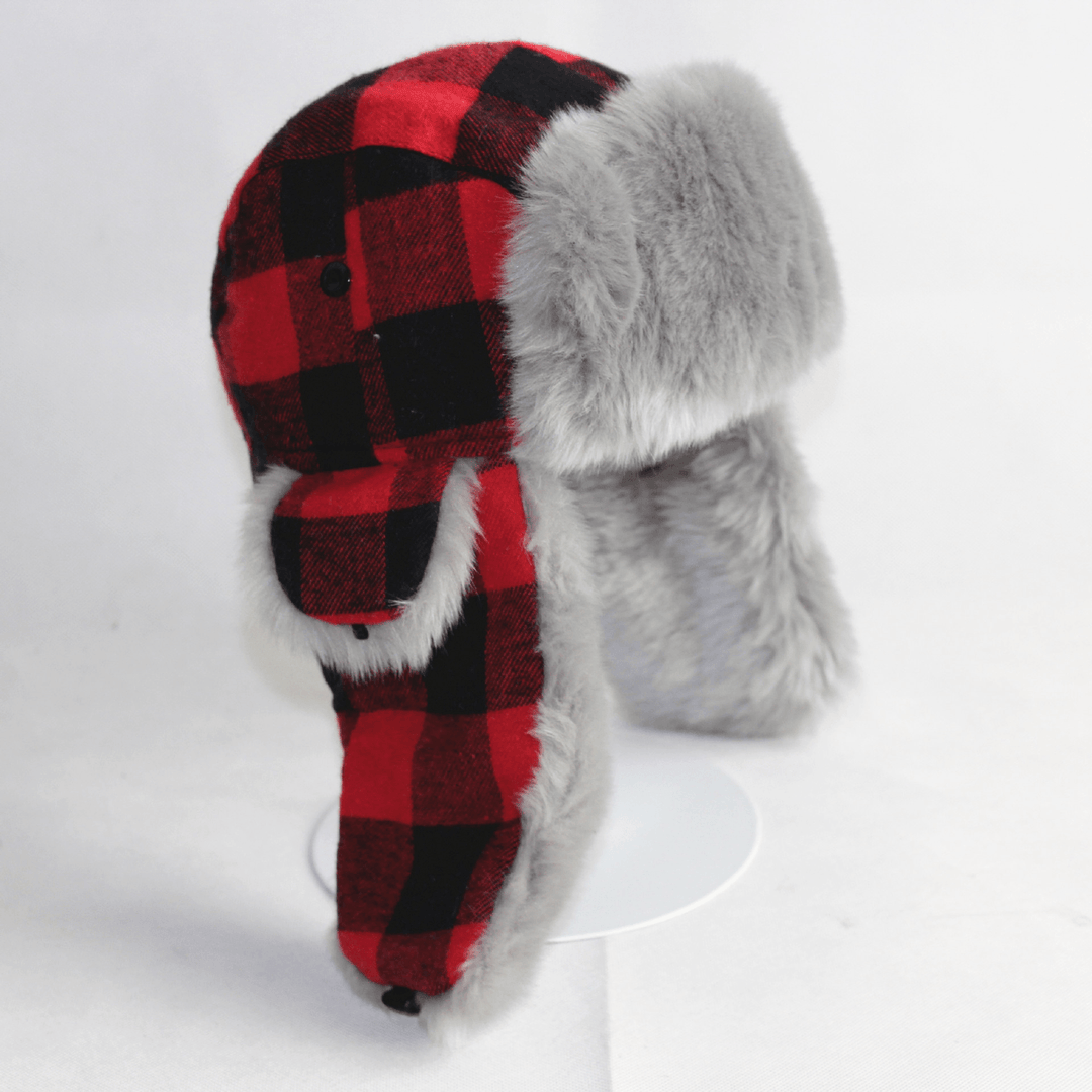 New Plaid Lei Feng Hat Men'S and Women'S Winter Hat