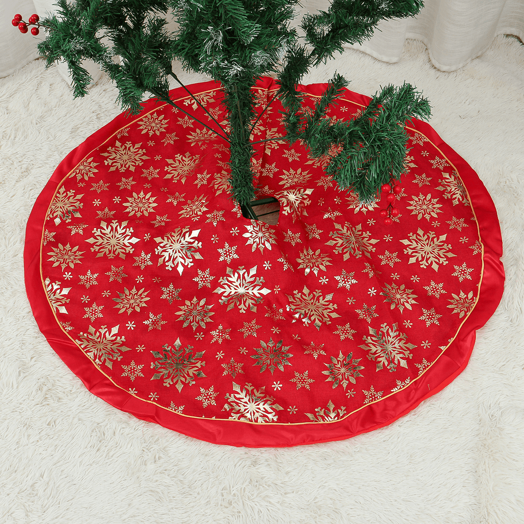 120Cm Stitched Santa Christmas Snowflake Skir Tree Skirt for Home New Year 2020 Christmas Fancy Decoration - MRSLM