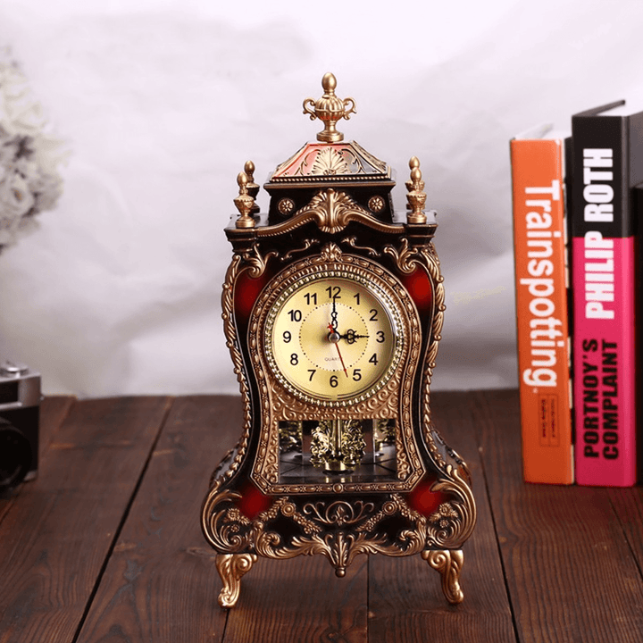 Desk Pendulum Alarm Clock Vintage Clock Classical Cabinet Creative Imperial Furnishing Sit Pendulum Clock - MRSLM