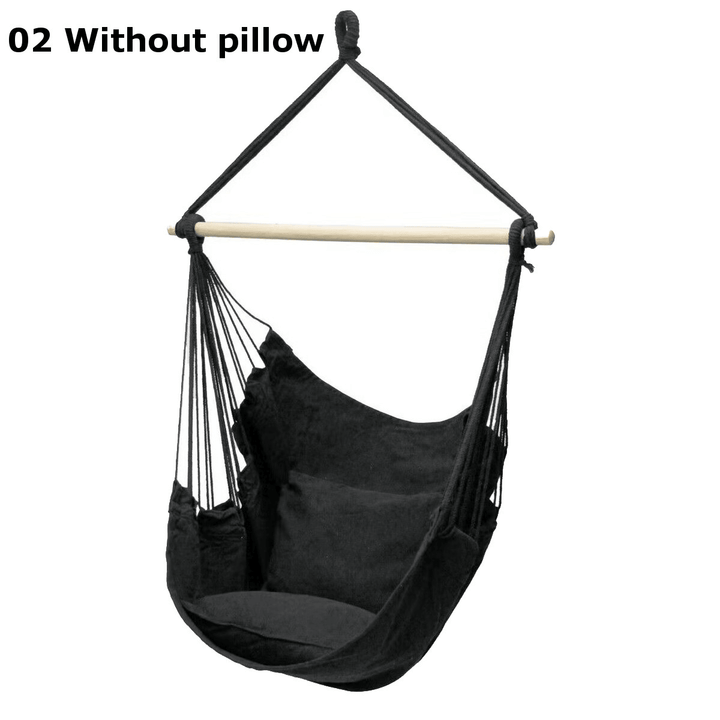 Portable Hanging Hammock Chair Swing Seat Home Garden Outdoor Camping Pillows - MRSLM