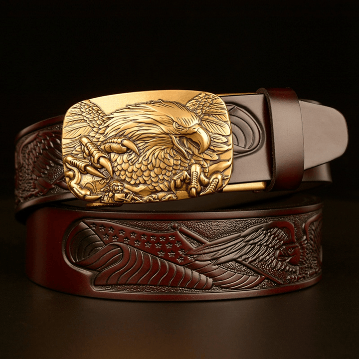 Fashion Temperament Eagle Head Automatic Buckle Men'S Belt