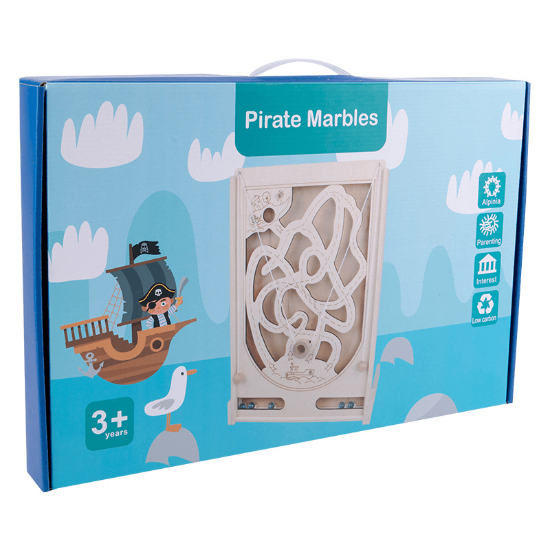 Wooden Pirate Pinball Machine - Engaging Educational Toy for Early Childhood Learning