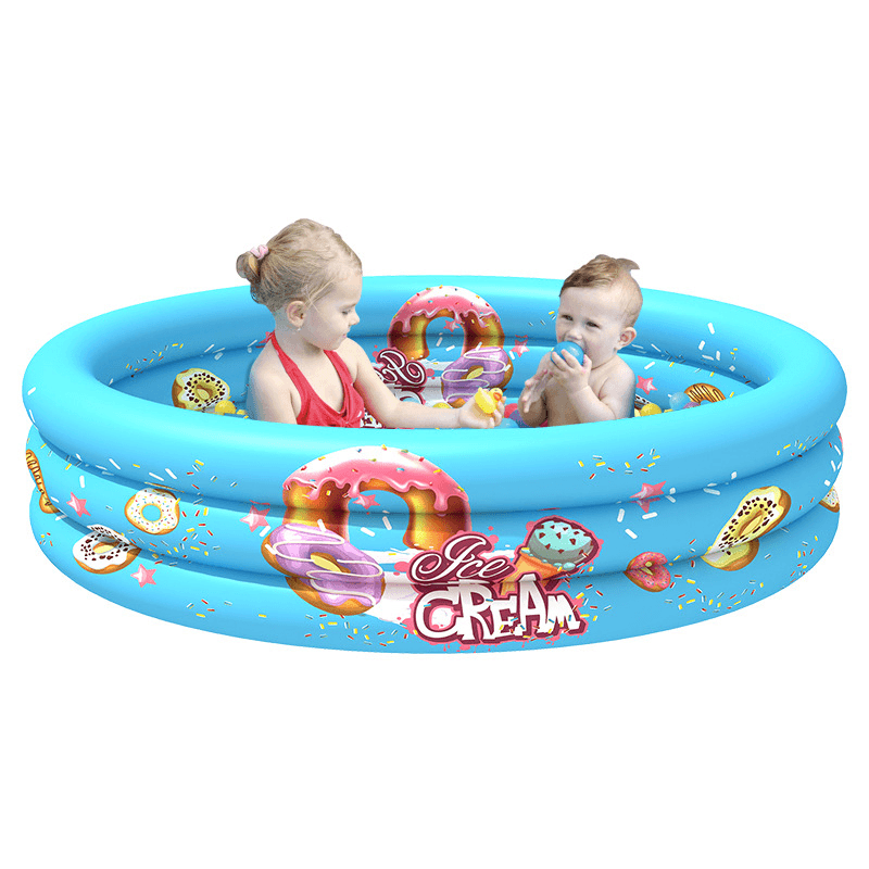 130Cm Children Swimming Pool Bathing Tub Baby Toddler Paddling Inflatable Swimming Pool with Swimming Ring and Ball