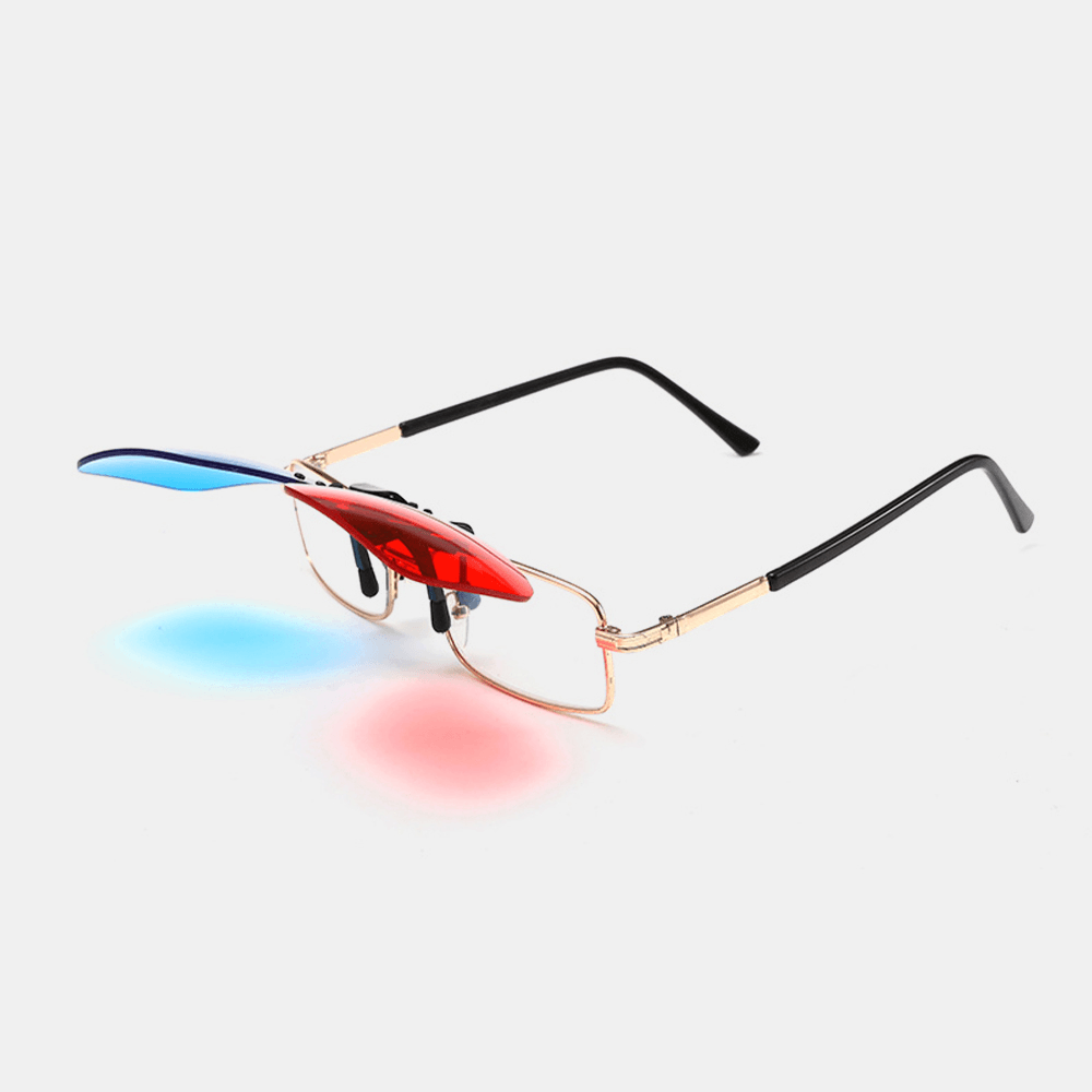 Unisex 3D Stereo Glasses Clip Lens Cinema Film Red and Blue Universal Glasses Lens with Case