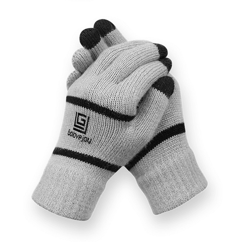 Unisex Winter Touch Screen Outdoor Riding Knit Warm Thickened Gloves