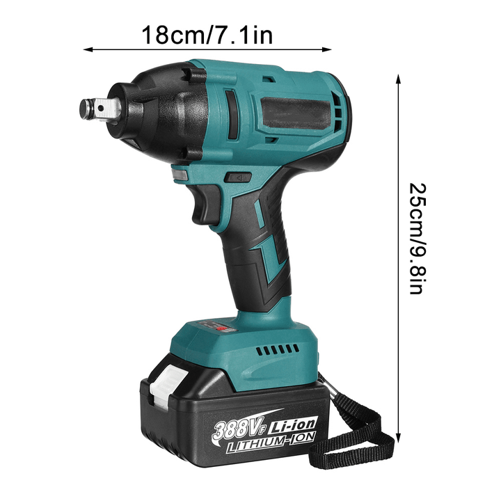 350N.M 2.4Ah 800W Brushless Electric Impact Wrench 3/4-Inch Socket Wrench W/ None/1Pc/2Pcs Battery