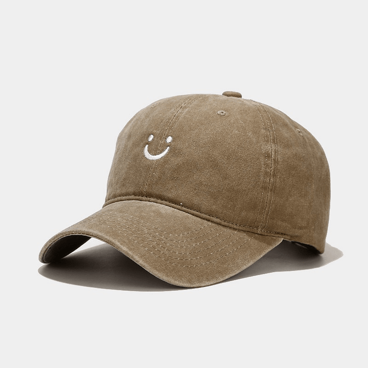 Emoji Smiley Washed Old Baseball Cap