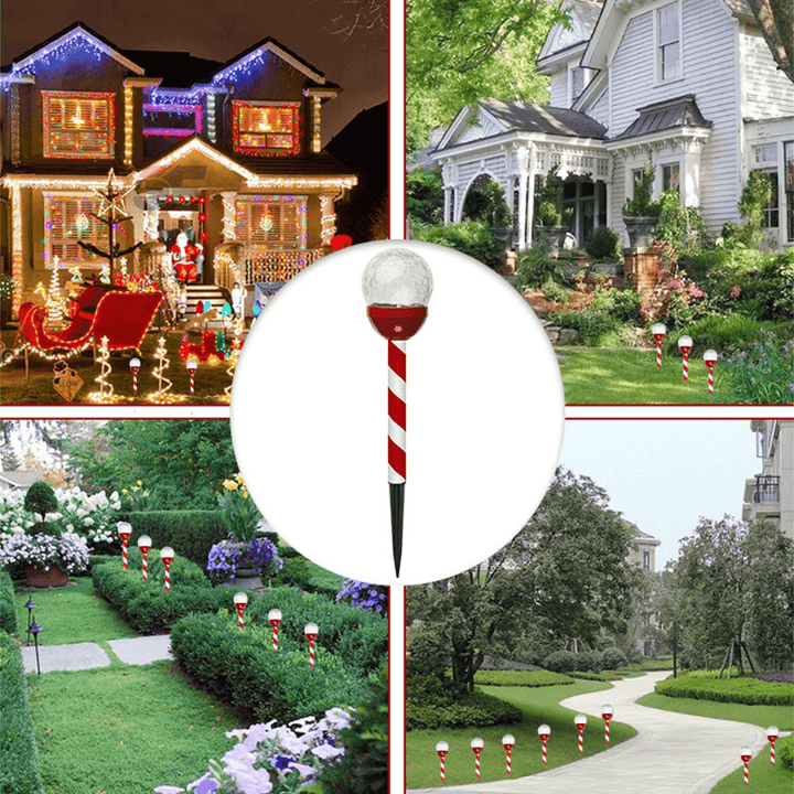 LED Solar Panel Ground Light Glass Lamp Garden Christmas Decorations Waterproof