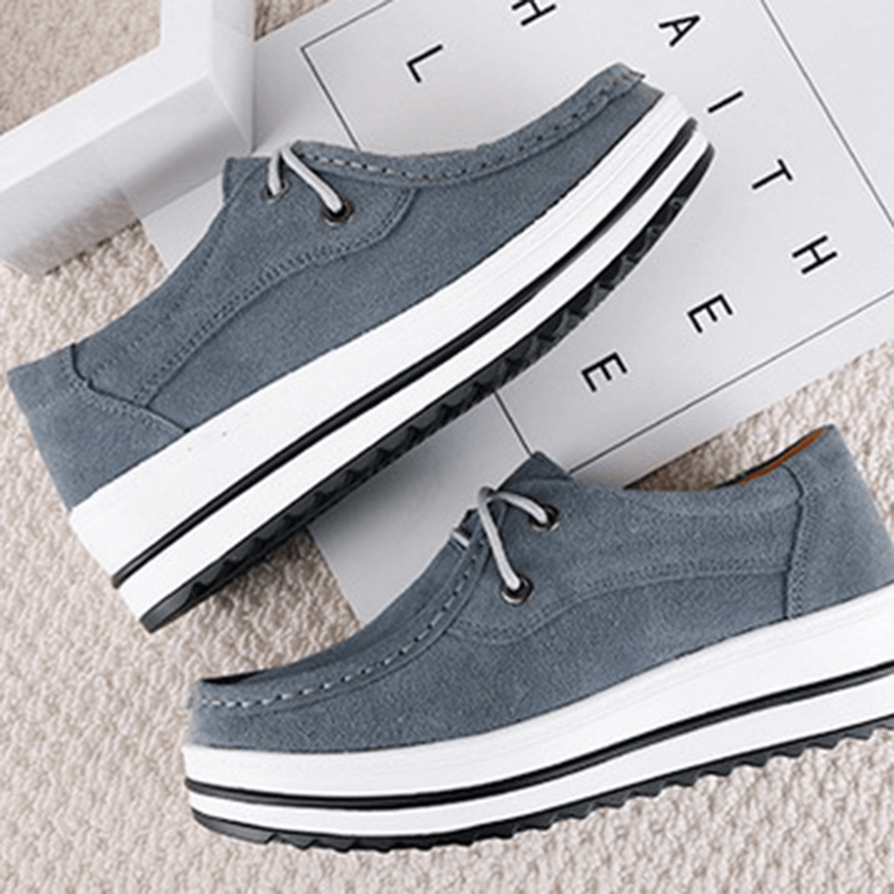 Platform Comfortable Casual Suede Loafers