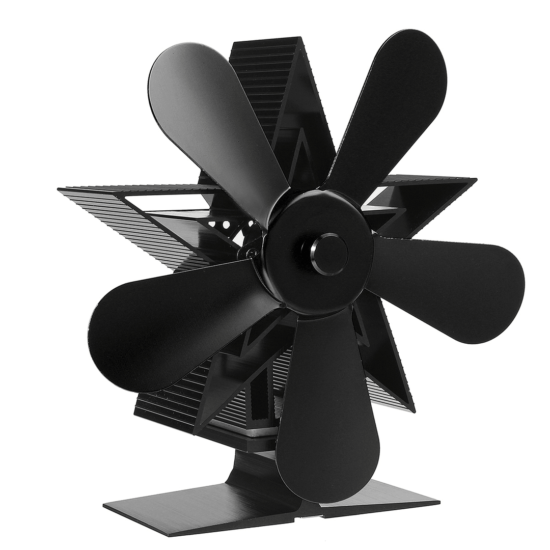 5 Blades 1350RPM Fireplace Fan Winter Warm Heat Powered Saving Stove Fan Christmas Home Thermal Fan