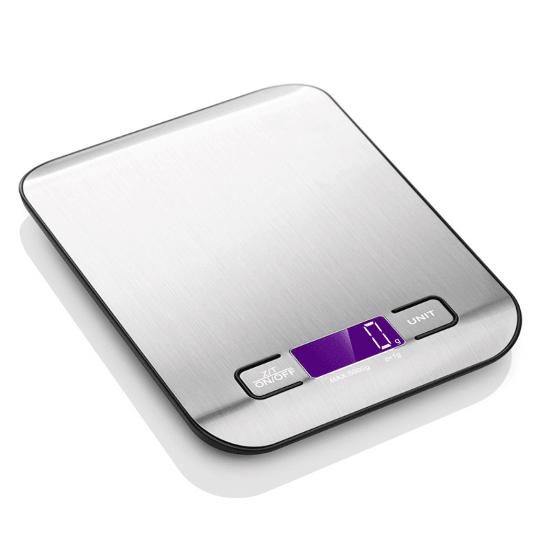 5/10Kg Digital Multi-Function Food Kitchen Scale Stainless Steel Fingerprint-Proof Finish Platform with LCD Display Baking Scale for Cooking Baking