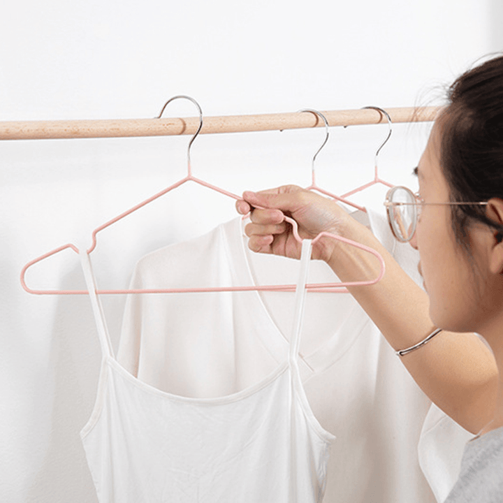 10Pcs/Set 40Cm Metal Clothes Hangers Strong Clothes Rack for Adult Anti-Skid Closet Organizer