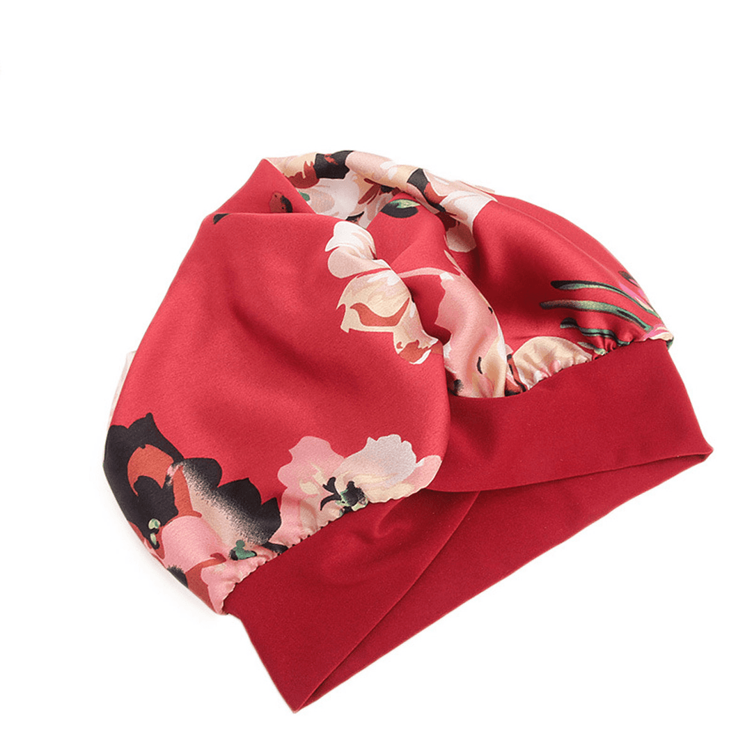 Adults Nightcap Wide-Brimmed Floral Men Women Sleeping Cap for Spring Autumn Winter