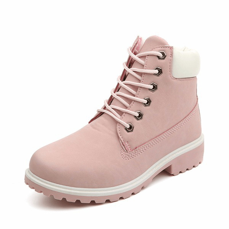 Women Fur Lining Lace up Outdoor Winter Casual Snow Ankle Boots