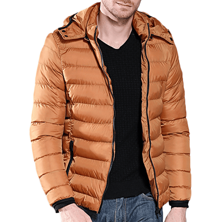 Mens Winter Hooded Windproof Warm Insulated Padded Jacket - MRSLM