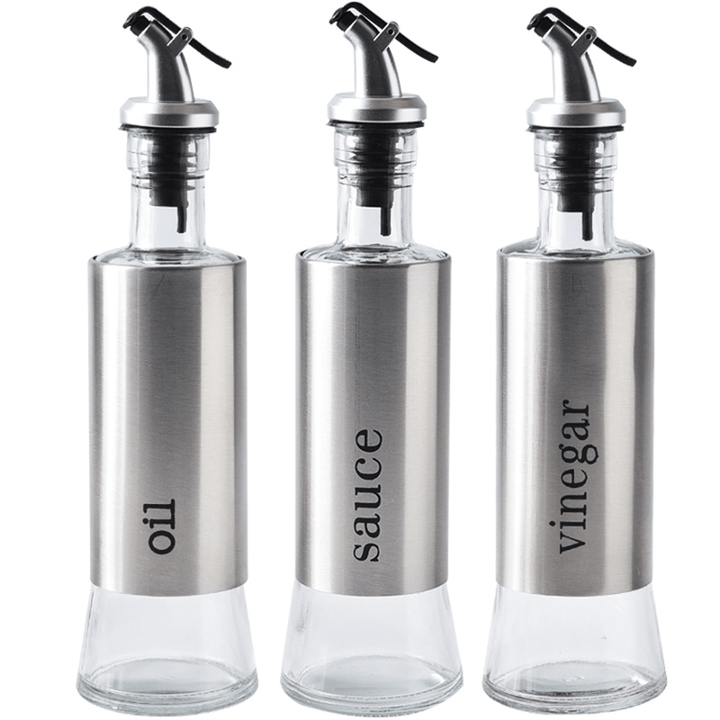 300ML Olive Oil Dispenser Bottles with Funnel Stainless Steel Oil Pourer Dispensing Bottles Oil Vinegar Sauce Bottle