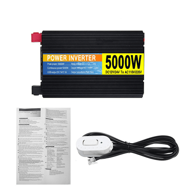 5000W Car Power Pure Sine Wave Car Inverter DC 12V/24V to AC220V~240V