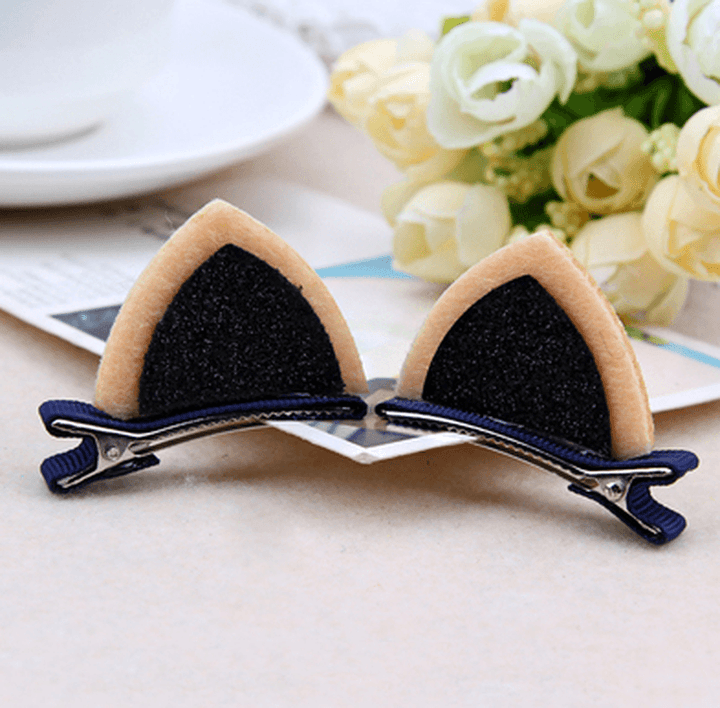 2Pcs / Lot Girls Barrettes Cute Cat Ears Hair Clip Kids Safety Headband Hairpin for Kids Hair Accessories - MRSLM