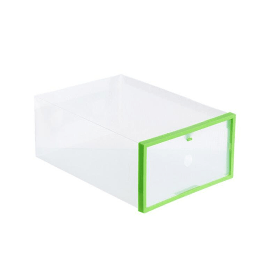 Foldable Clear Plastic Shoe Boxes Storage Organizer Stackable Tidy Display Box Baskets - MRSLM