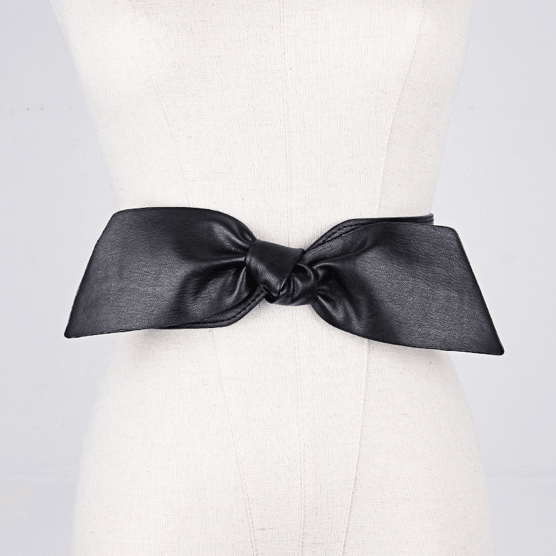 Skirt Decoration Bow PU Belt