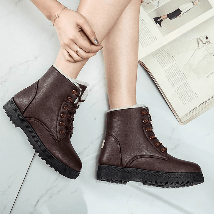 Women Casual Comfy Keep Warm Fur Lining Snow Boots