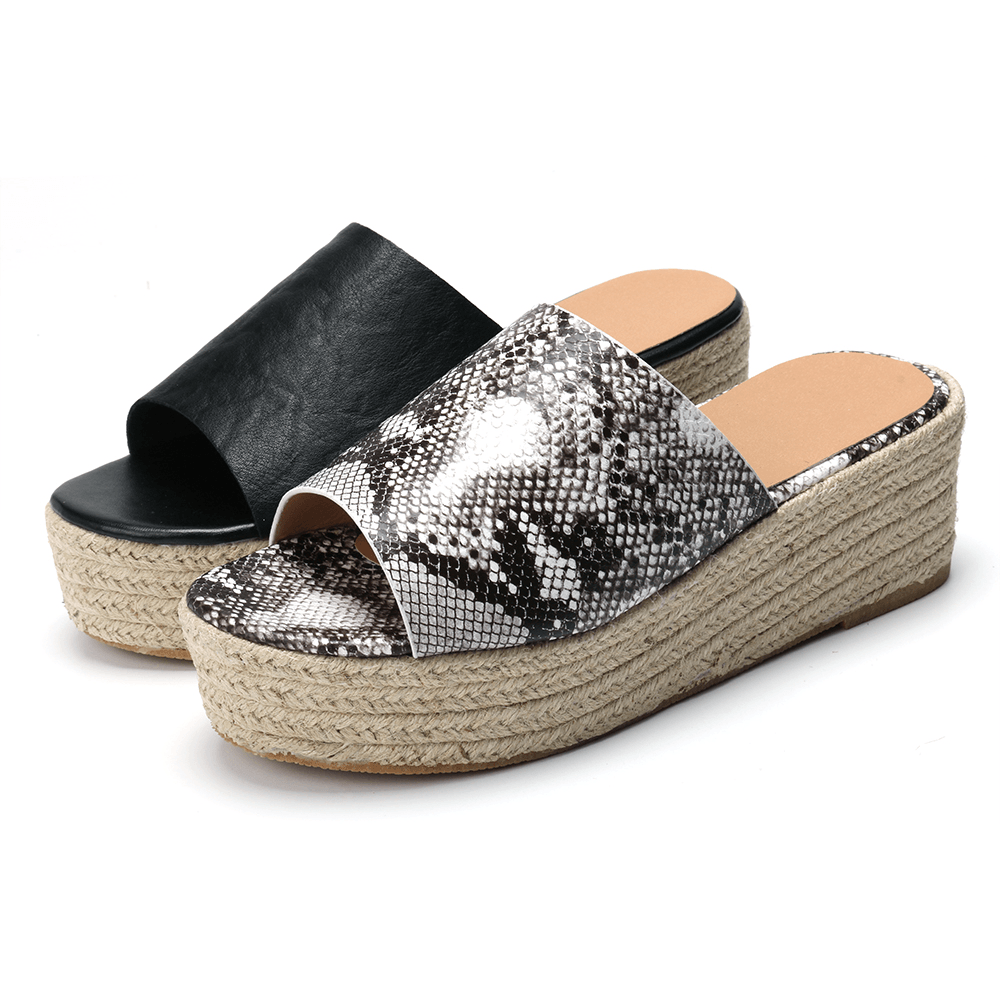 Serpentine Soft Comfortable round Toe Wedge Comfy Slippers