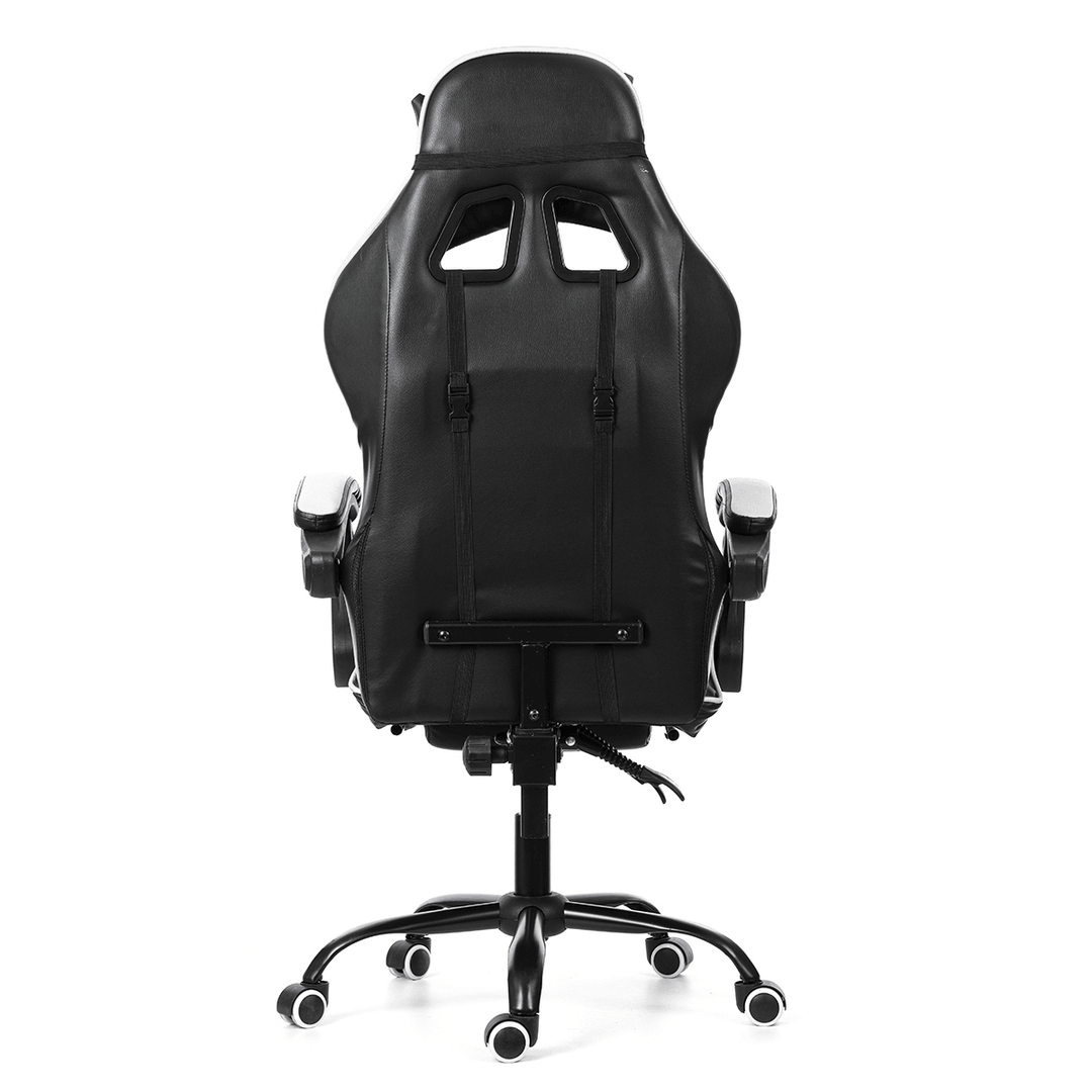 Ergonomic High Back Racing Chair Reclining Office Chair Adjustable Height Rotating Lift Chair PU Leather Gaming Chair Laptop Desk Chair with Footrest