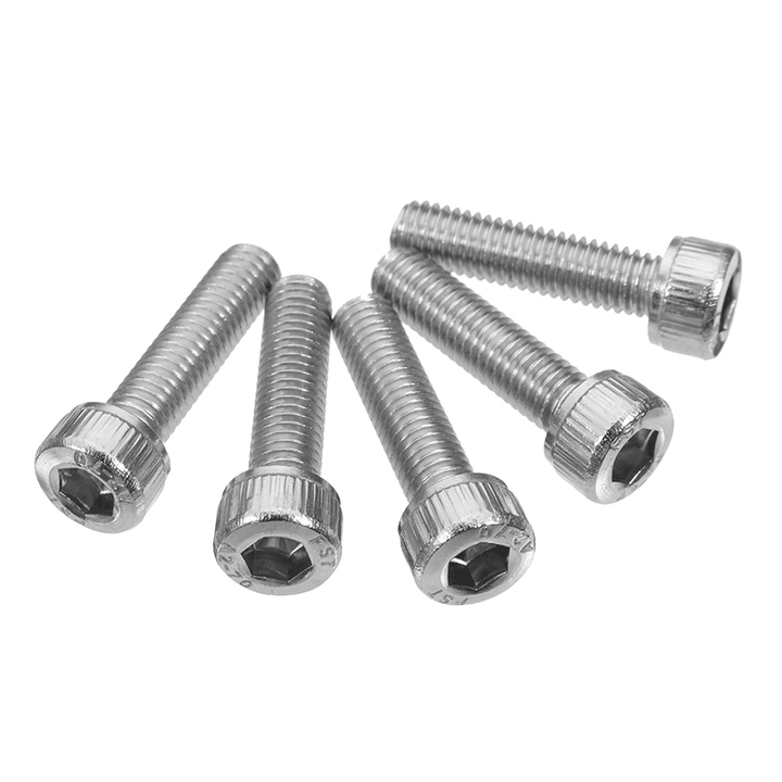 Suleve‚Ñ¢ M5SH4 50Pcs M5 Stainless Steel Hex Socket Cap Head Screws Bolts 8-30Mm Optional Length