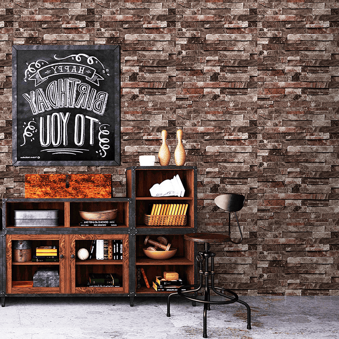 0.6X10M Brick Wallpaper Wall Sticker Waterproof PVC Self-Adhesive for Desk Room