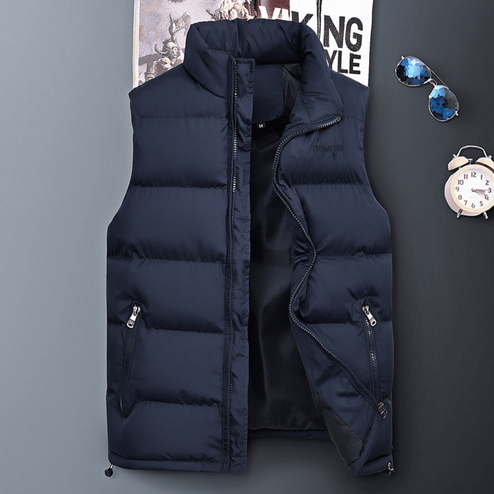 Mens down Cotton Padded Casual Thick Vest Coats