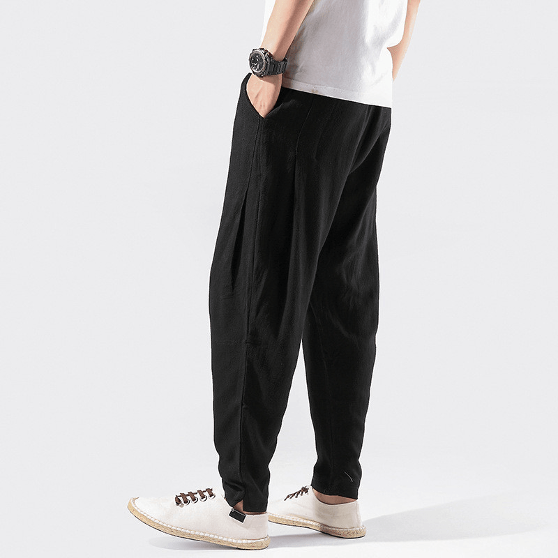 Linen Pants Chinese Style Casual Loose Large Size Harem Pants