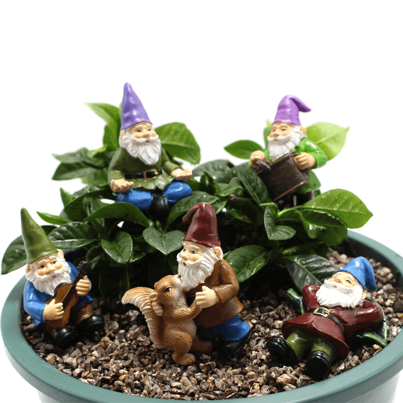 Resin Dwarf Garden Potted Plant Succulent Green Plant Landscape Plug-In