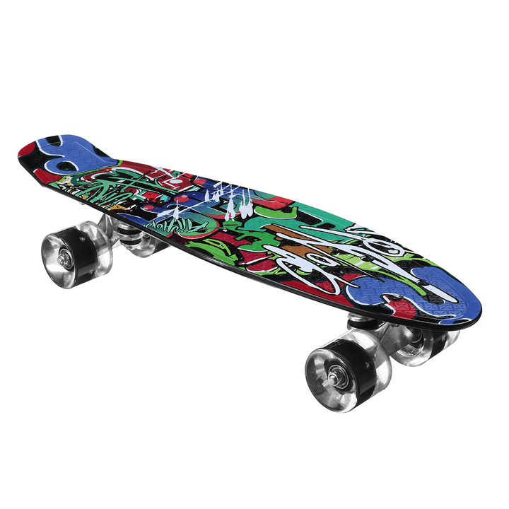 22 Inch Skateboard 4 Flashing Wheels Teenager Adult Figure Skating Street Outdoor Sports Skating Board