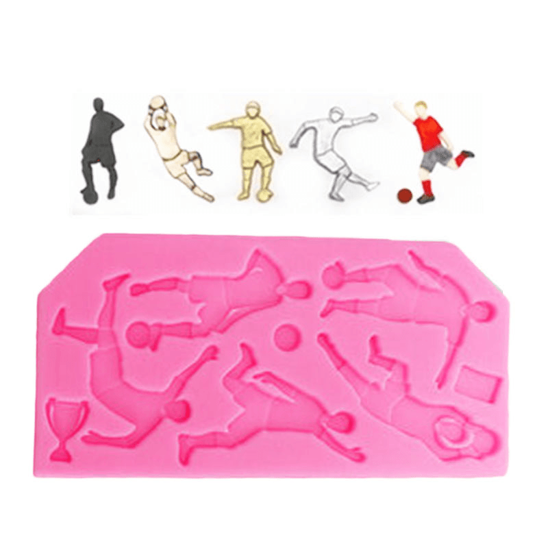 Food Grade Silicone Cake Mold DIY Chocalate Cookies Ice Tray Baking Tool Football Player Shape