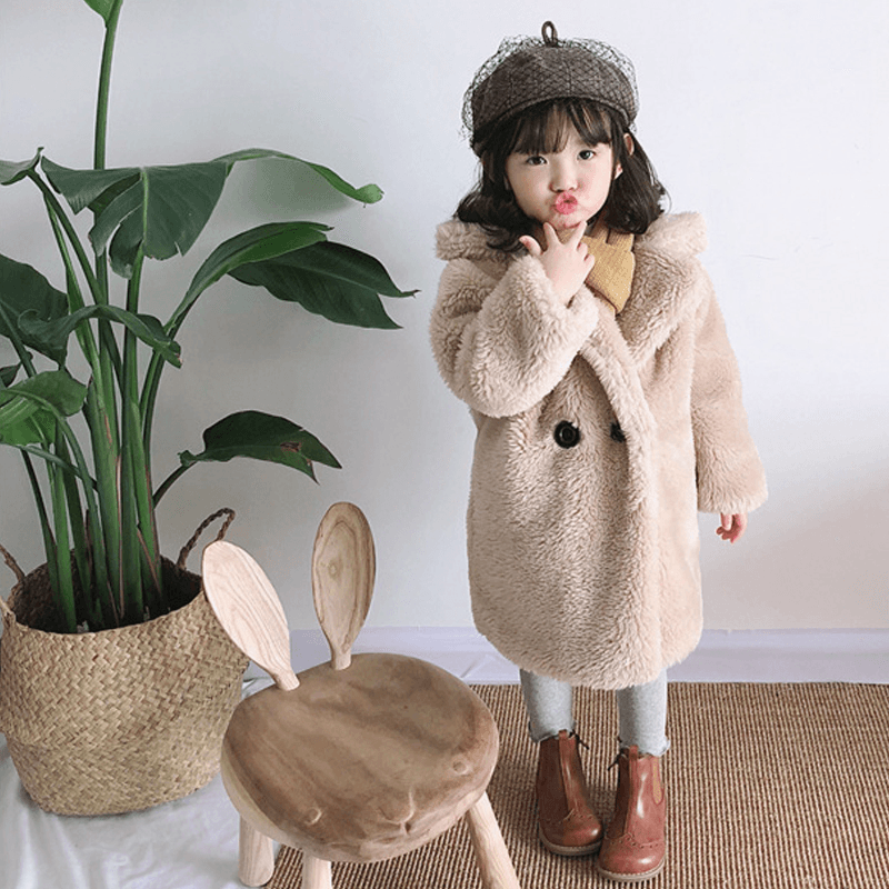 Big Kids Fur Coat Imitation in Autumn and Winter Coat - MRSLM