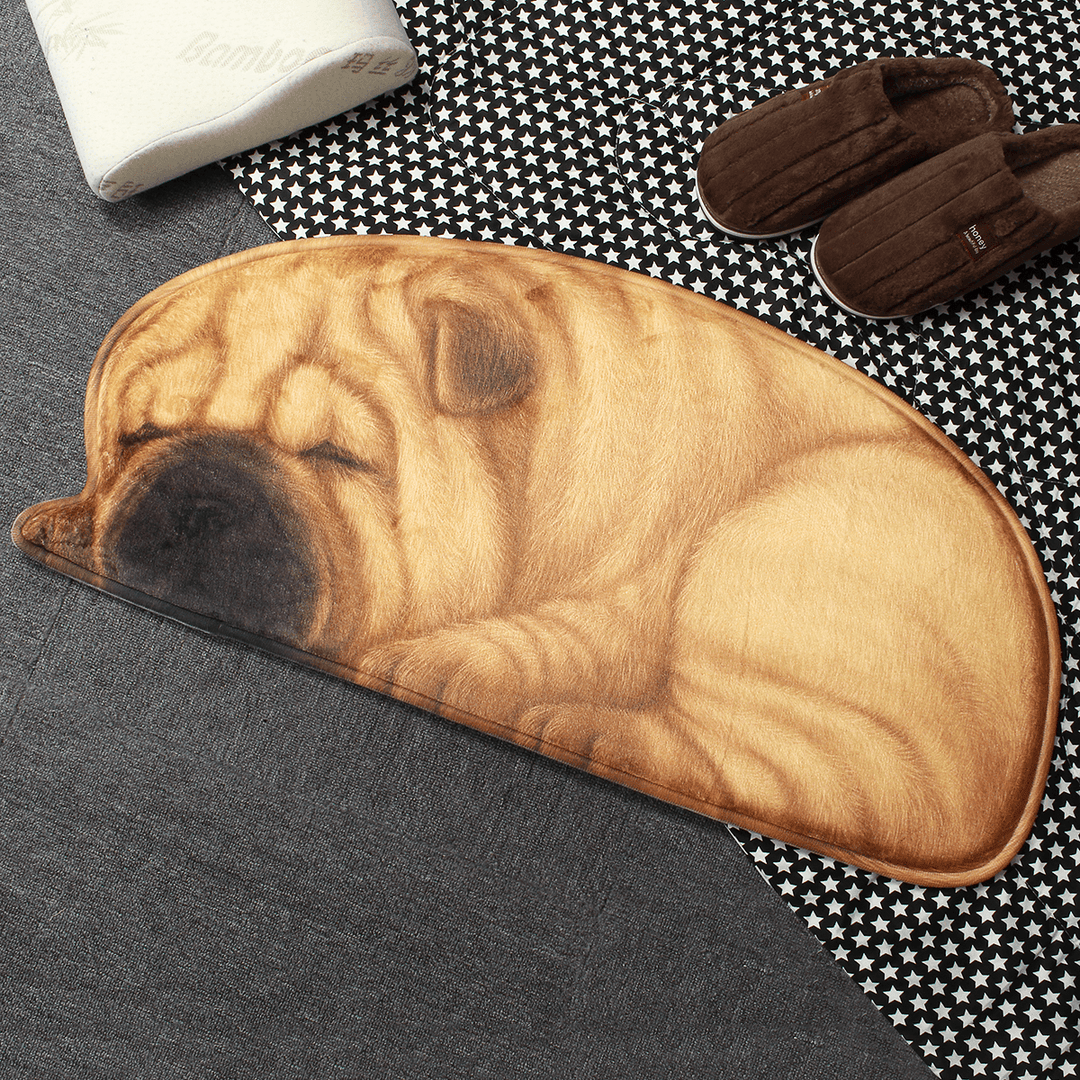 3D Cute Dog Pattern Doormat Indoor Print Door Mat Suedel Floor Rugs - MRSLM