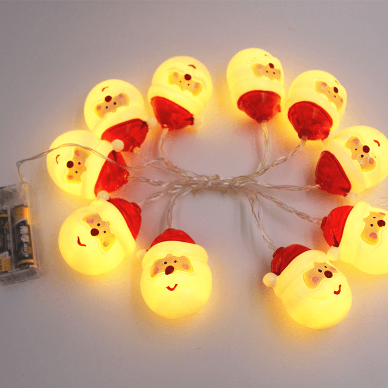 Christmas 1.5M 10 LED Fairy String Lights Lovely Santa Claus Battery Operated Decoration for Christmas Garland