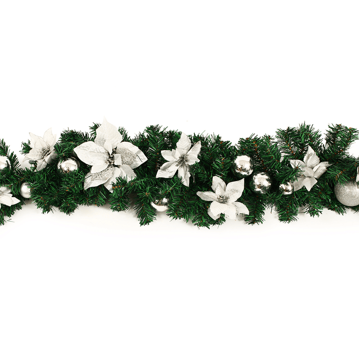 2.7M Christmas Garland Party Atificial Rattan Bow Home Wall Ornament Decorations - MRSLM