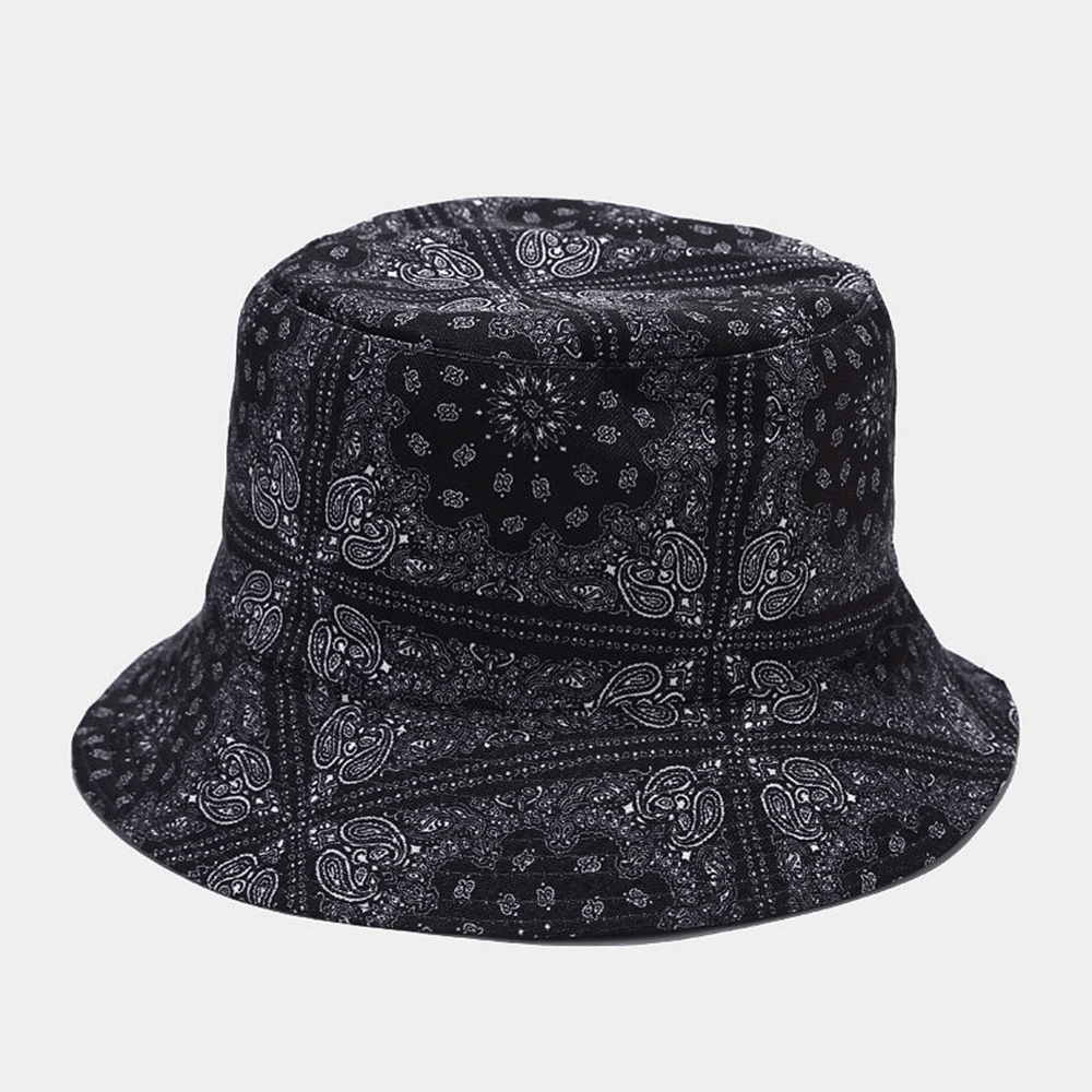 Women Double-Sided Summer UV Protection Cashew Flower Pattern Embroidery Casual Stylish Sun Hat Bucket Hat