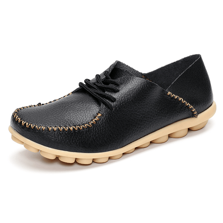 Women Flat Shoes Outdoor Lace up round Toe Soft Comfortable Casual Loafers